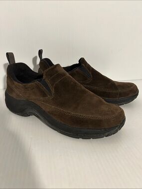 LL Bean brown suede slip on shoes women’s 8 medium